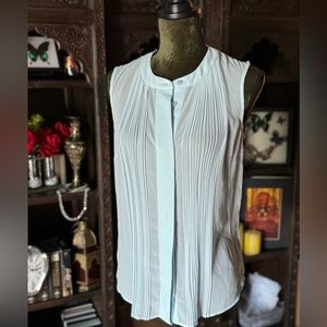French Connection Pale Blue Sheer Sleeveless Blouse